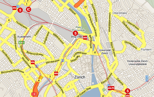 screenshot from swiss train live tracking on google maps